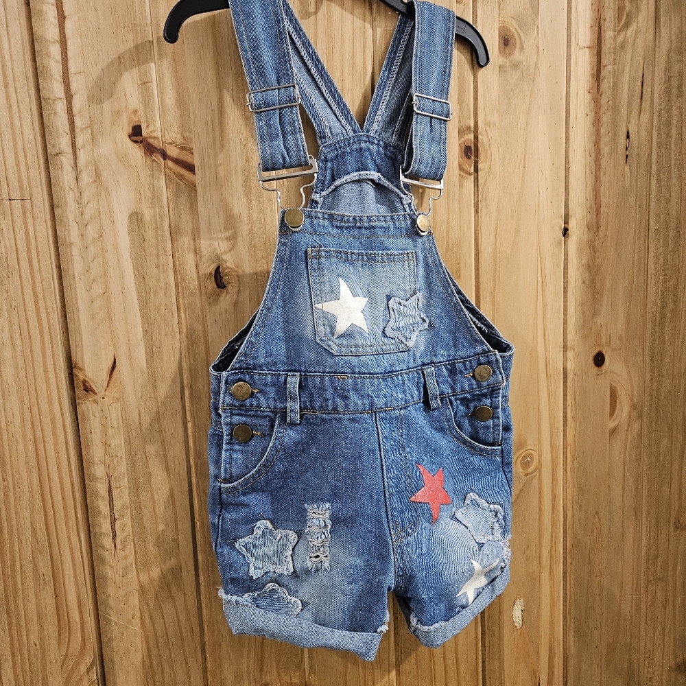 Denim Star Patch Kids Overalls